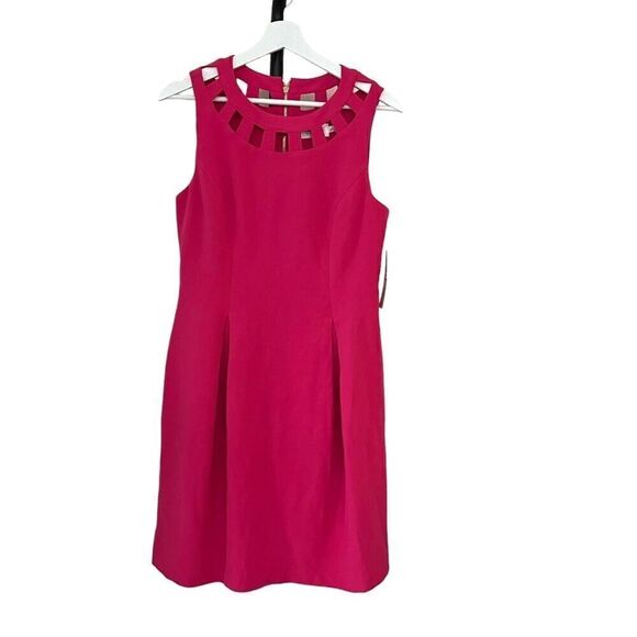 ELIZA J Pink Cut Out Neckline Sheath Dress NWT - Picture 2 of 9